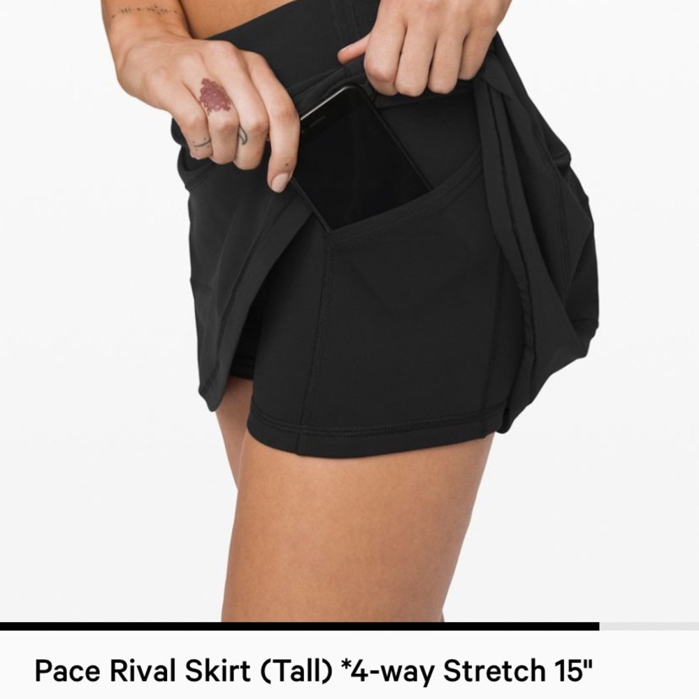Pace Rival Skirt (Tall) 4 way stretch Black